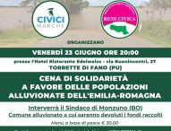 Cena di beneficenza a Torrette di Fano per gli alluvionati dell’Emilia-Romagna