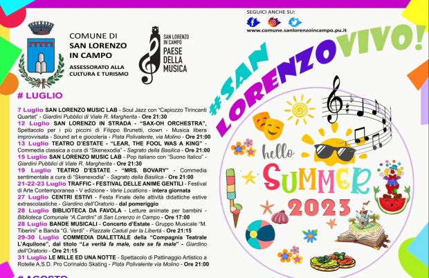 Musica, teatro, feste, iniziative per bambini: ricco programma estivo a San Lorenzo in Campo