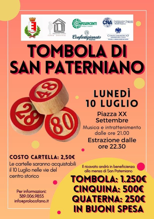 Fano, stasera torna la Tombola di San Paterniano