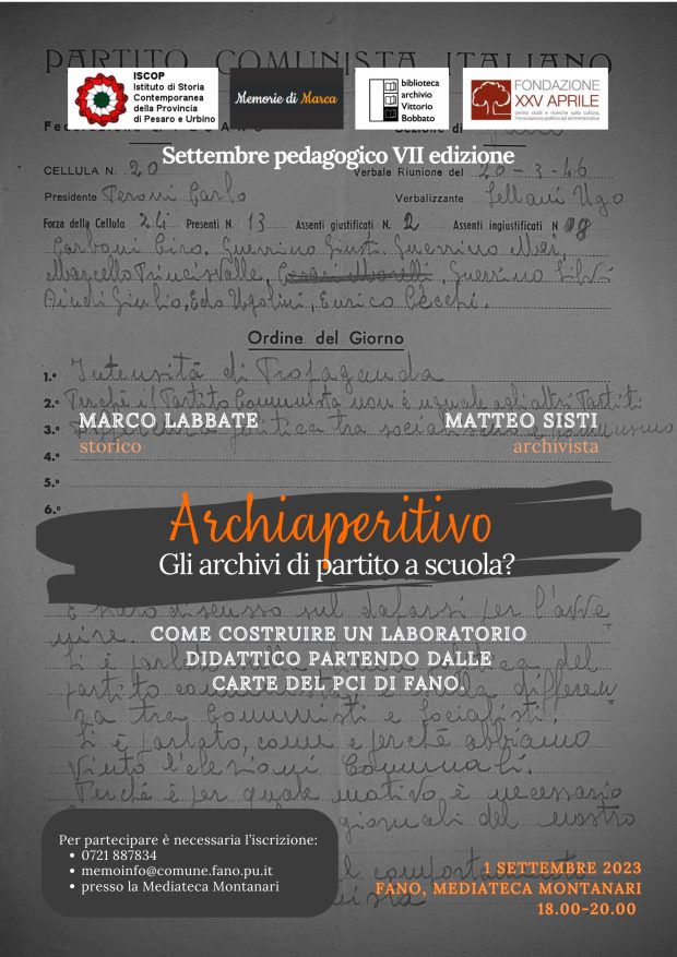 Alla Memo di Fano torna l’Archiaperitivo