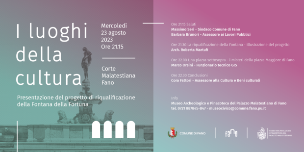Fano, i luoghi della cultura: domani la presentazione della riqualificazione della Fontana della Fortuna