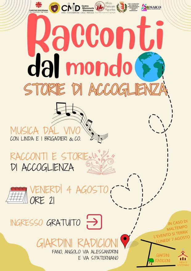 Fano, ai Giardini Radicioni ‘Racconti dal mondo, storie di accoglienza’