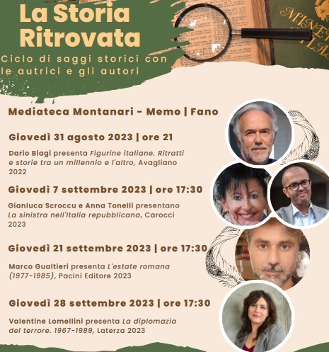 Alla Memo di Fano dal 31 agosto la terza edizione della rassegna ‘La storia ritrovata’