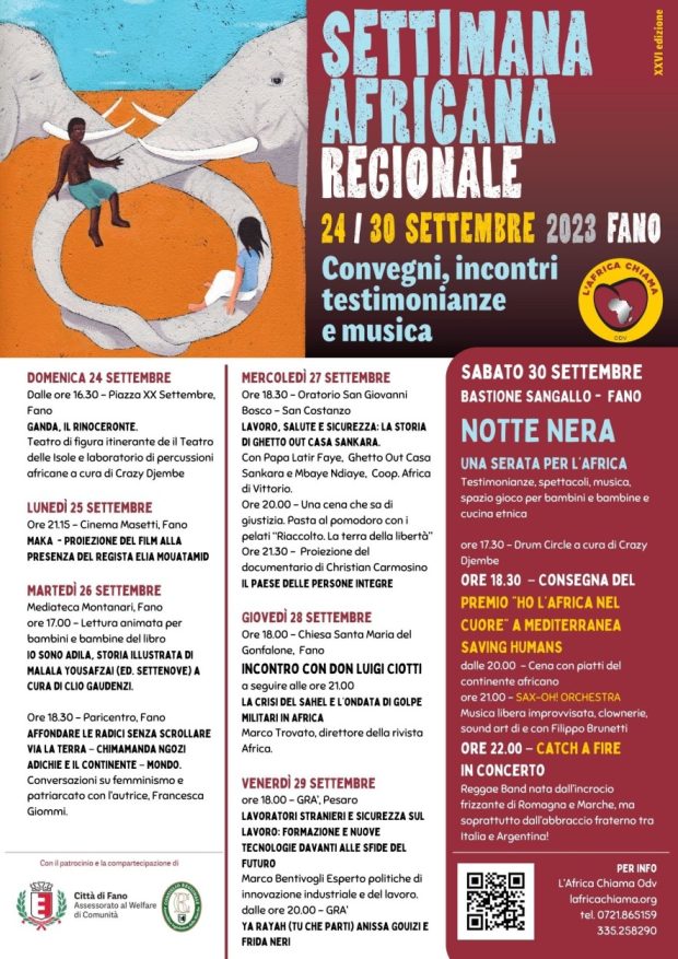 Fano, torna dal 24 al 30 settembre la Settimana Africana Regionale