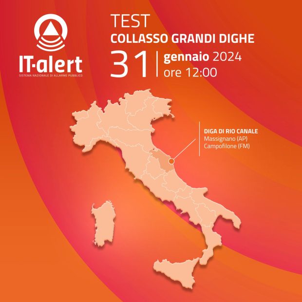 IT-Alert, prossima sperimentazione nelle Marche del sistema di allarme pubblico