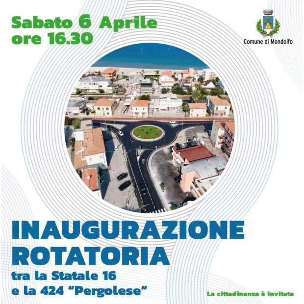 Marotta, sabato 6 aprile l’inaugurazione della rotatoria tra Statale 16 e 424 “Pergolese”