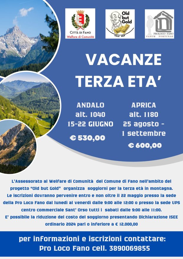 Fano, tornano le vacanze estive per la terza età