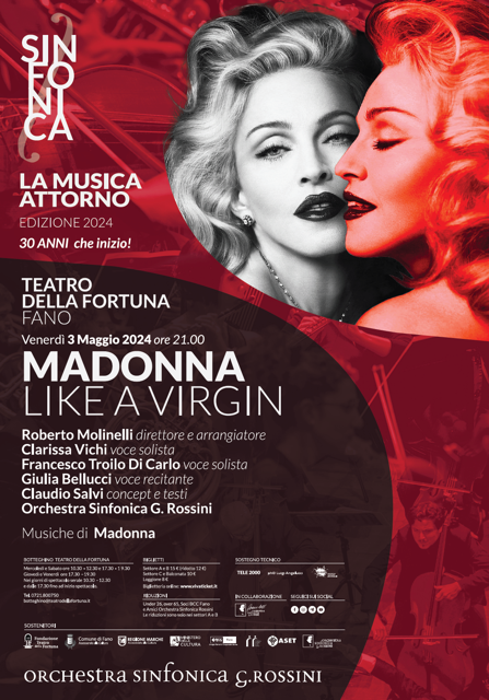 L’Orchestra Rossini presenta l’ultima creazione classico-rock dedicata a Madonna