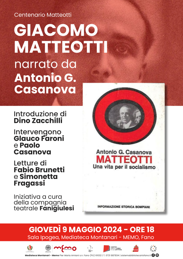 Fano, alla Memo un evento per ricordare Giacomo Matteotti