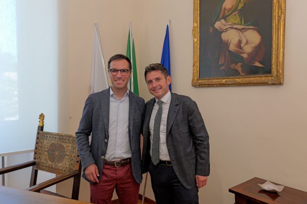 Fano, il presidente dell’Anci Fioravanti in visita al collega Serfilippi