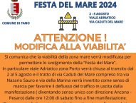 Festa del Mare Fano, modifiche alla viabilità