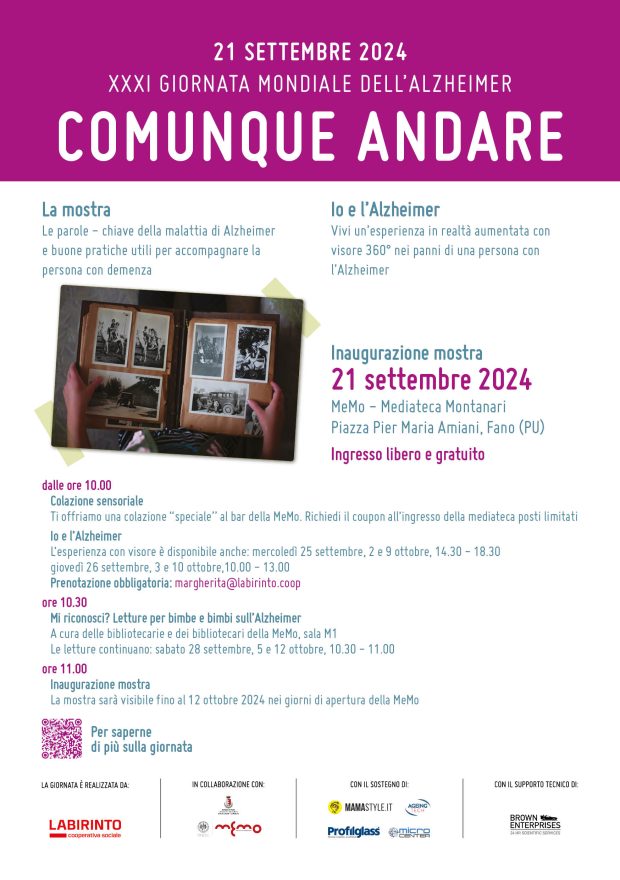 Fano, Labirinto celebra la 31esima giornata mondiale dell’Alzheimer con diverse iniziative alla MeMo