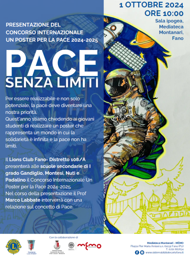 Un poster per la pace: il Lions club Fano promuove un concorso per i ragazzi delle scuole medie