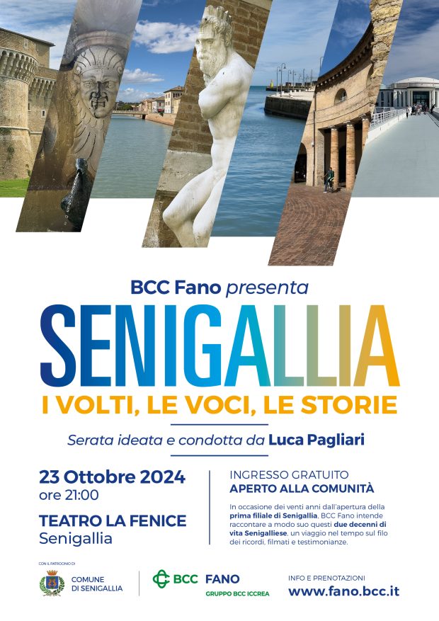 Vent’anni di presenza a Senigallia: BCC Fano dona un evento teatrale alla comunità