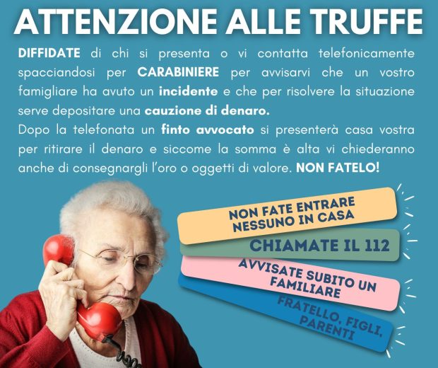 Truffe agli anziani, il Comune di Fano: “Prestare massima attenzione”