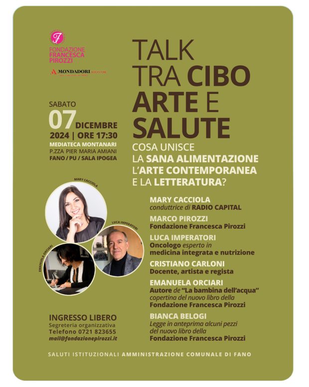 Fano, alla Mediateca Montanari sabato 7 un talk su cibo, arte e salute