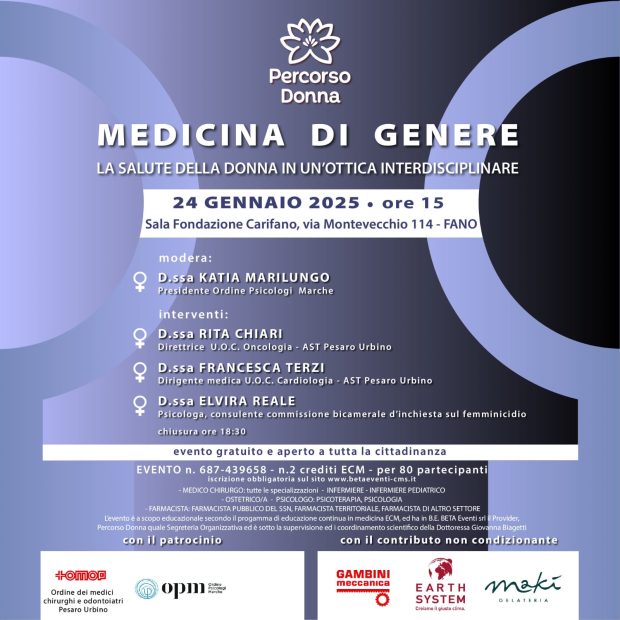 Fano, Percorso Donna organizza l’evento “La salute della donna in un’ottica interdisciplinare”