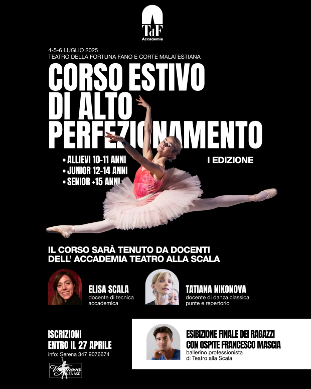 Col Corso Estivo di Alto Perfezionamento di danza, prende il via una nuova proposta formativa al Teatro della Fortuna