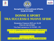 A Fano domenica 9 marzo l’evento “Donne e sport tra successi e nuove sfide”