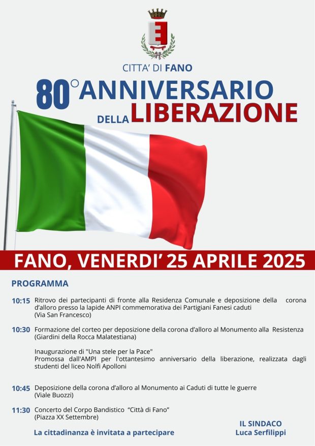 Fano celebra l’80esimo anniversario della Liberazione