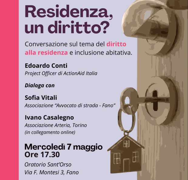 Fano, domani l’incontro “Residenza, un diritto?”