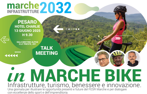 L’assessore Baldelli e il campione Moser, dialogo sulle potenzialità del cicloturismo con “In Marche Bike”