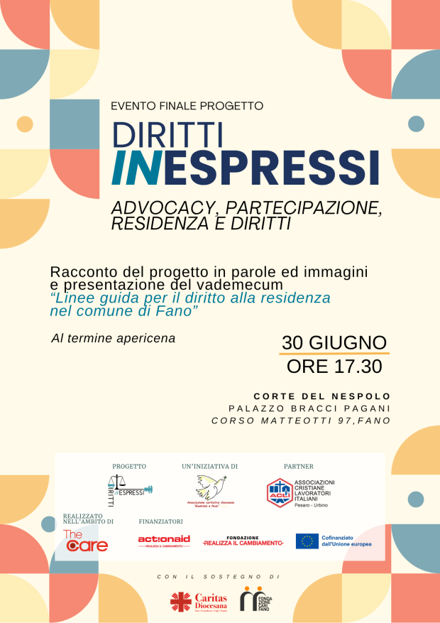 Diritti (in)espressi, a Fano lunedì 30 giugno l’evento finale 