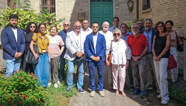 Consegnato il cantiere della nuova Biblioteca Federiciana di Fano. Serfilippi e Acquaroli: “Un’opera strategica”