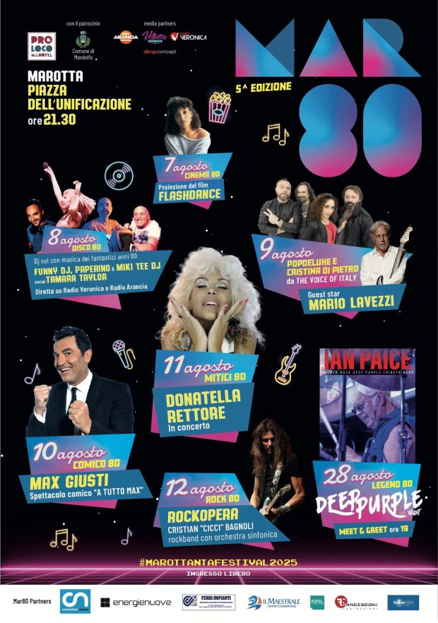 Torna “Mar80 festival” a Marotta dal 7 al 12 agosto e 28 agosto