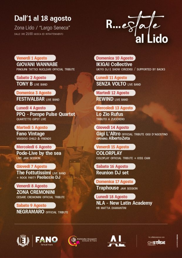 Torna R… estate al Lido di Fano: “Un’esibizione ogni sera e le migliori band tributo d’Italia”