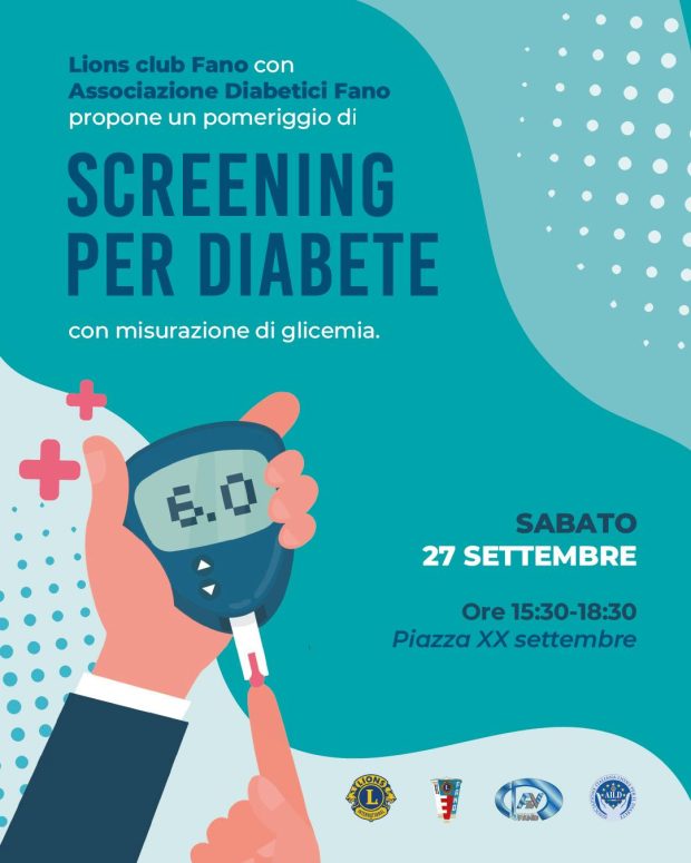 Lions Club e Associazione Diabetici Fano insieme: il 27 settembre giornata di screening gratuito in piazza XX Settembre