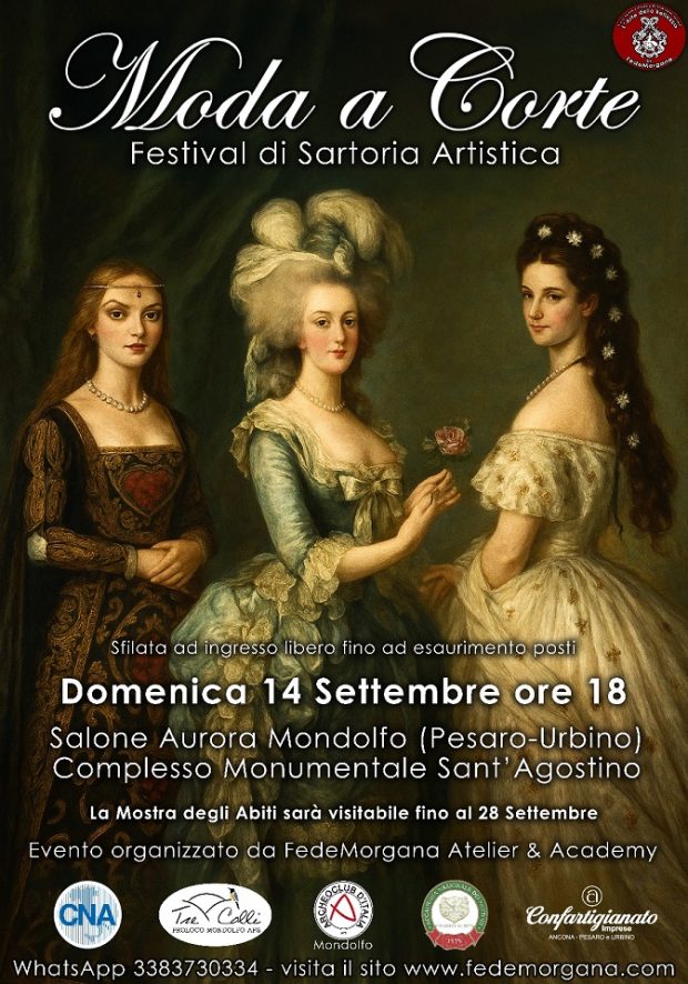 ‘Moda a Corte’, la sartoria artistica protagonista a Mondolfo. Sfilata e mostra per un viaggio nel tempo