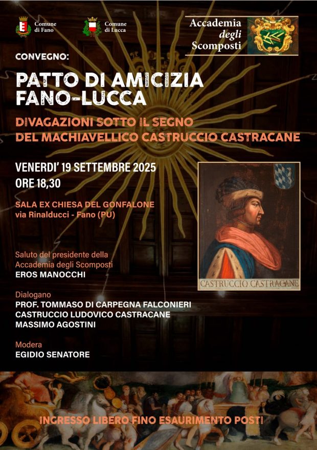 Fano e Lucca unite dal “Patto di Amicizia” sotto il segno di Castruccio Castracane