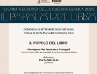 Domenica 14 settembre Fano celebra la Giornata europea della Cultura Ebraica