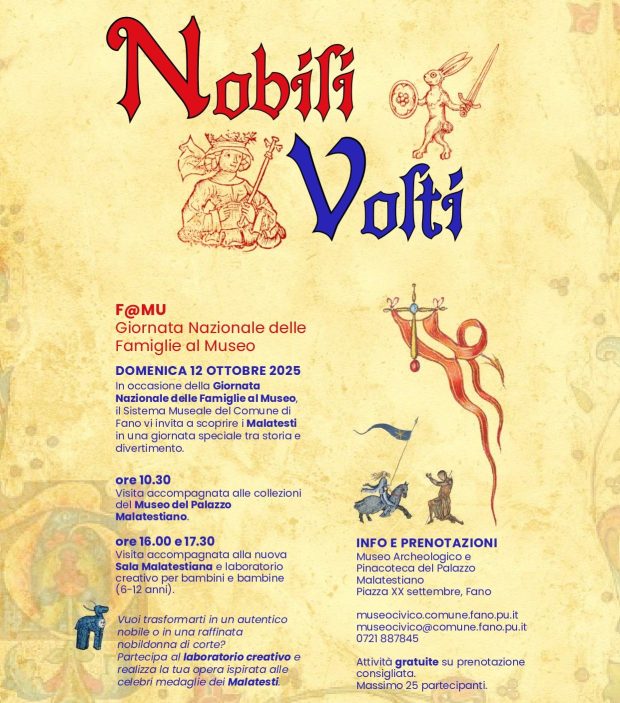 Giornata Nazionale delle Famiglie al Museo, le iniziative di domenica 12 ottobre a Fano