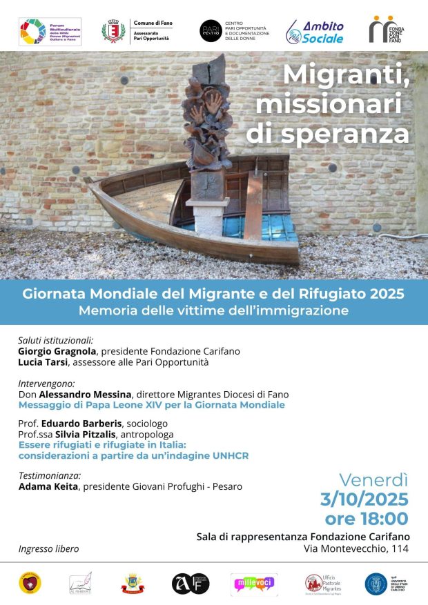 Fano celebra la Giornata Mondiale del Migrante e del Rifugiato