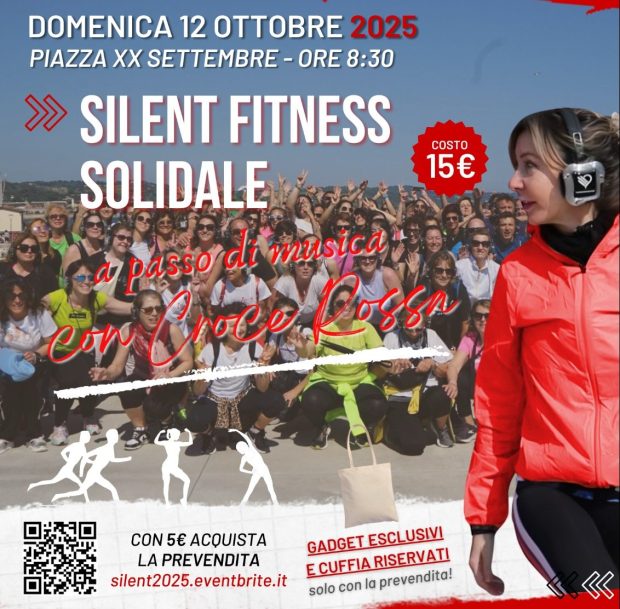 Torna a Fano il “Silent Fitness Solidale”: musica, movimento e beneficenza con la Croce Rossa Italiana