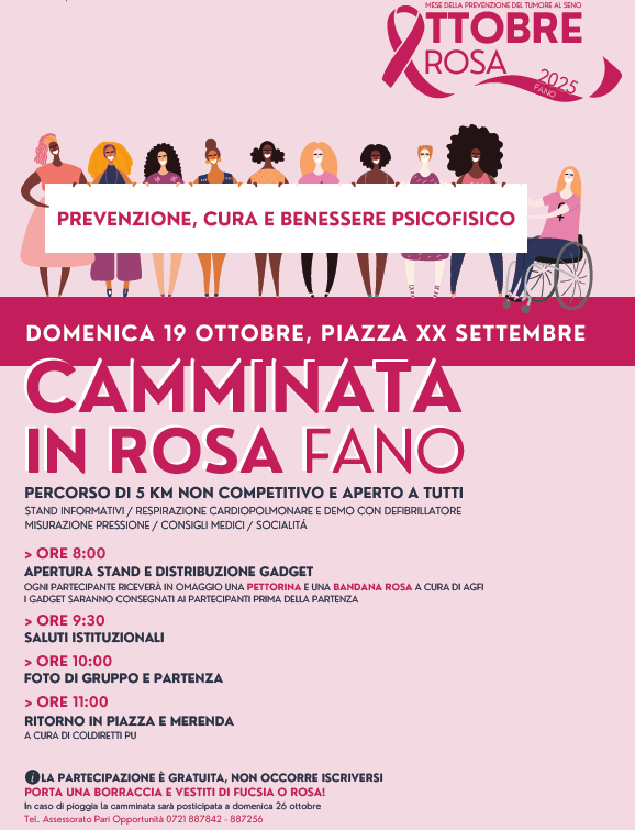 La Camminata in Rosa arriva a Fano: Coldiretti sostiene l’iniziativa con la merenda agricola