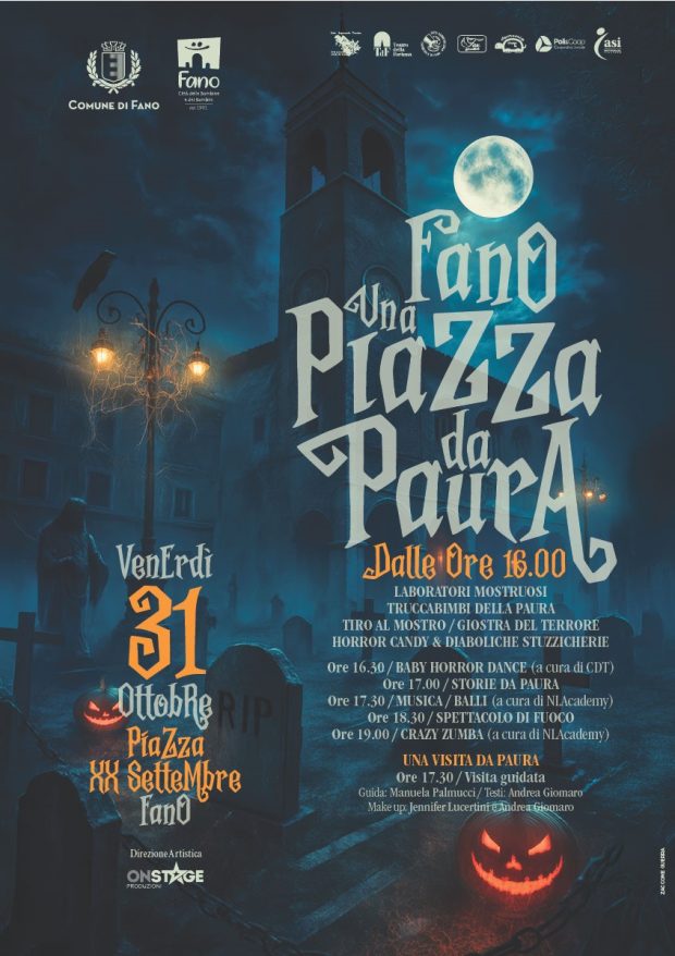Halloween tra giochi, balli e visite guidate: a Fano torna ‘Una Piazza da Paura’ grazie ad Asi, Polis Coop e On Stage