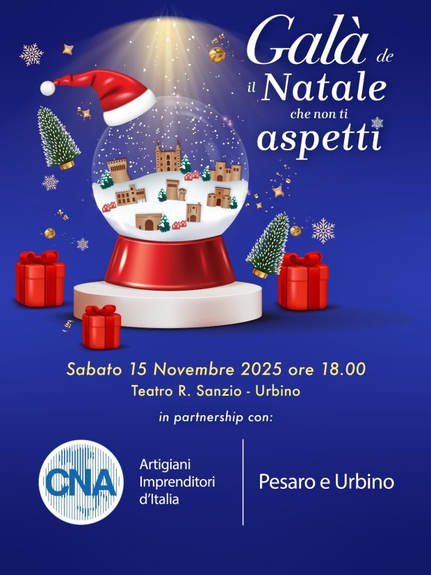 Urbino, sabato il Galà per “Il Natale che non ti aspetti”. Al via la partnership tra CNA e Unpli Pesaro Urbino