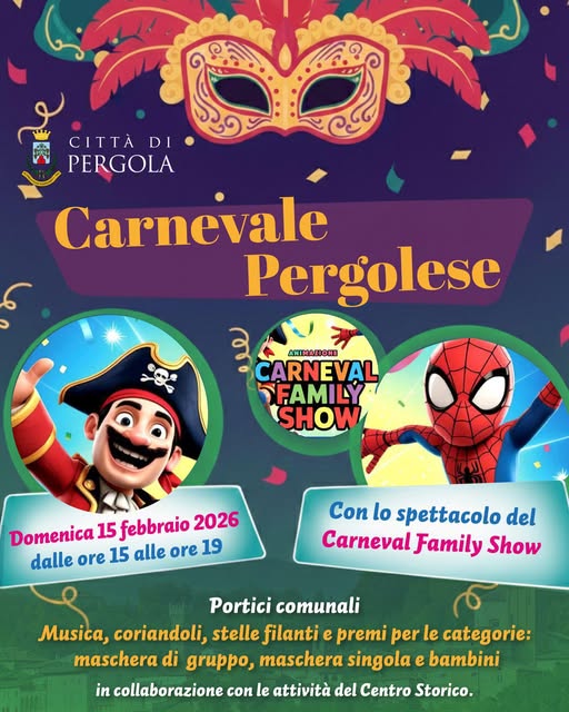 Colori, maschere, animazione: domenica il Carnevale Pergolese
