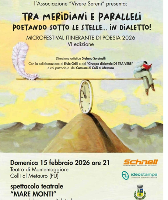 A Colli al Metauro torna il Festival itinerante di poesia in dialetto: al via con lo spettacolo “Mare Monti”