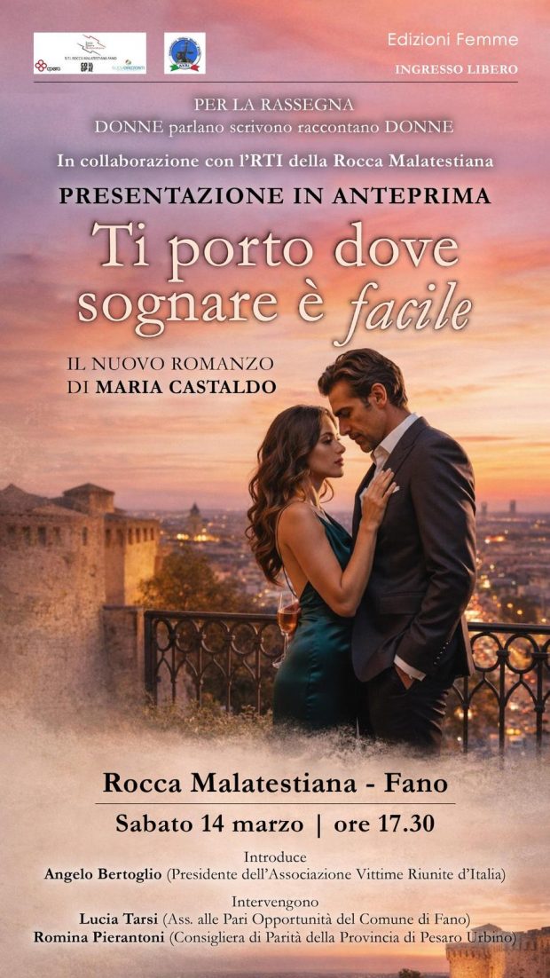 Fano, alla Rocca Malatestiana la presentazione del romanzo di Maria Castaldo