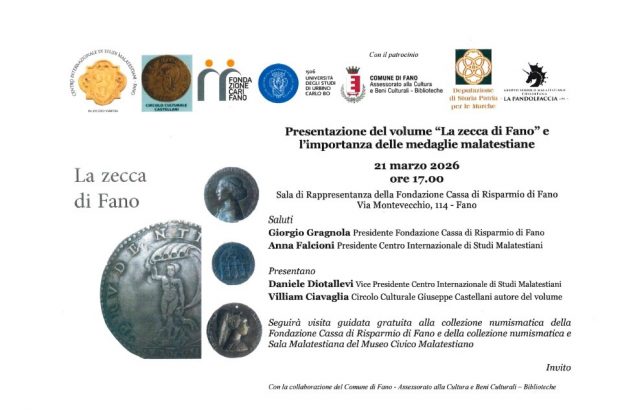 “La Zecca di Fano” e l’importanza delle medaglie malatestiane sabato 21 marzo alla Fondazione Carifano