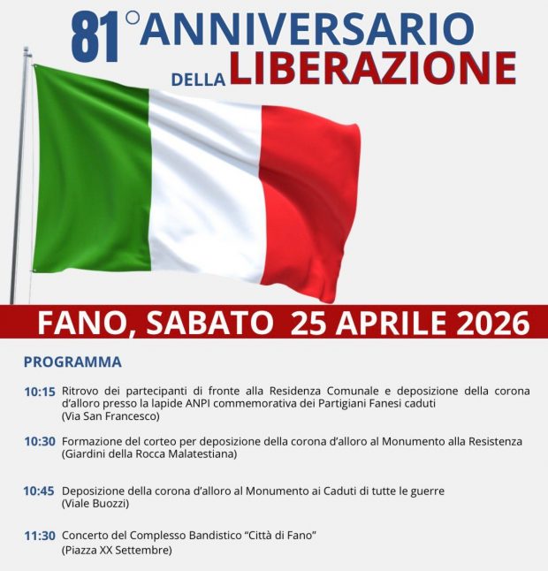 81esimo anniversario della Liberazione: le celebrazioni a Fano