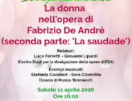 “La donna nell’opera di Fabrizio De André”: al Paricentro di Fano la seconda parte del ciclo dedicato all’universo femminile