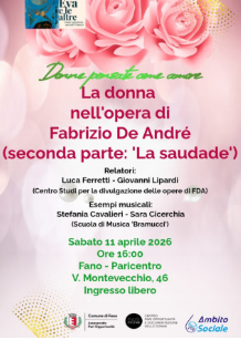 “La donna nell’opera di Fabrizio De André”: al Paricentro di Fano la seconda parte del ciclo dedicato all’universo femminile